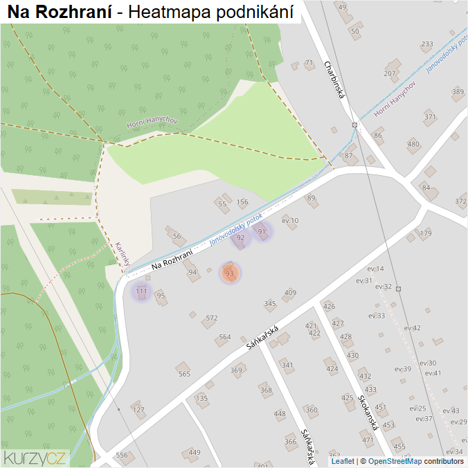 Mapa Na Rozhraní - Firmy v ulici.