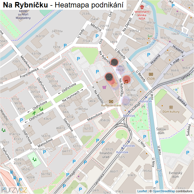 Mapa Na Rybníčku - Firmy v ulici.