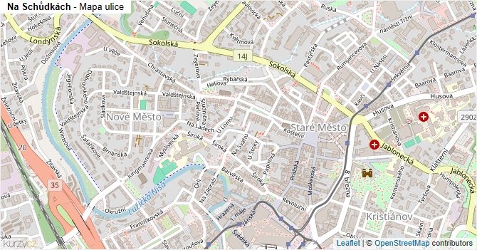 Na Schůdkách - mapa ulice