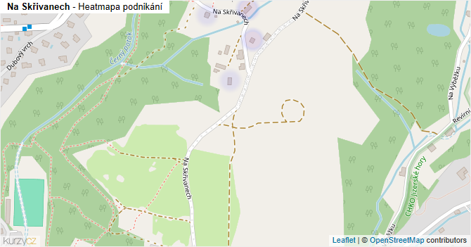 Na Skřivanech - mapa podnikání