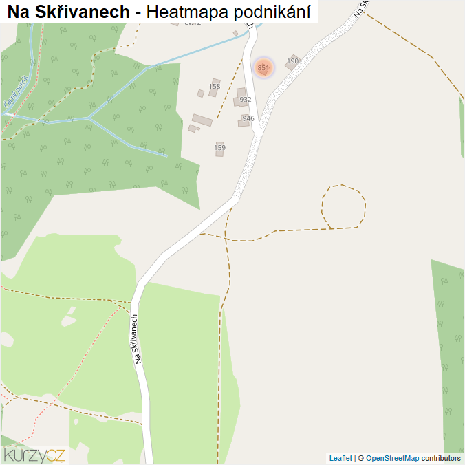 Mapa Na Skřivanech - Firmy v ulici.