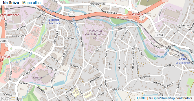 Na Srázu - mapa ulice