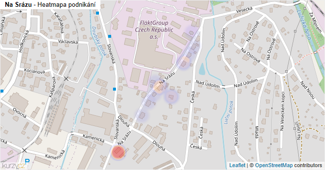 Na Srázu - mapa podnikání