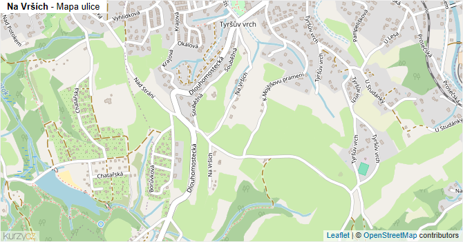 Na Vrších - mapa ulice