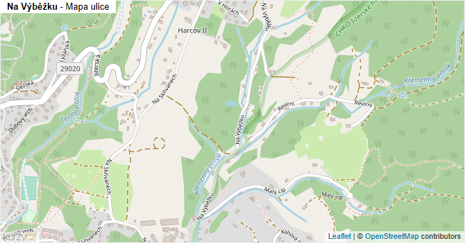 Na Výběžku - mapa ulice