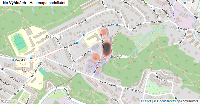 Na Výšinách - mapa podnikání