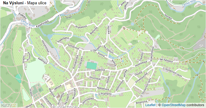 Na Výsluní - mapa ulice