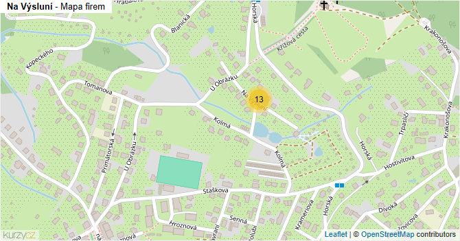 Na Výsluní - mapa firem