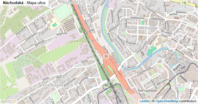 Náchodská - mapa ulice