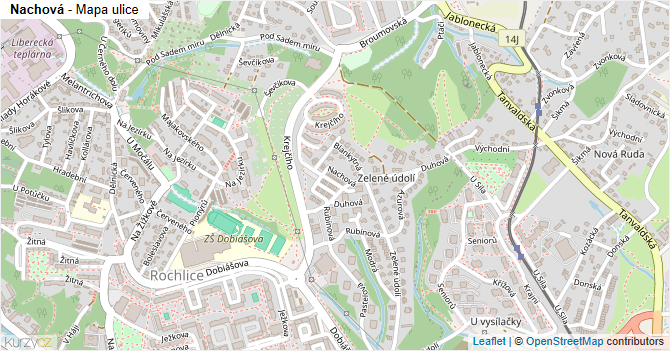 Nachová - mapa ulice