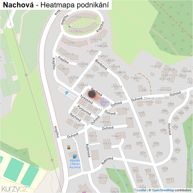 Mapa Nachová - Firmy v ulici.