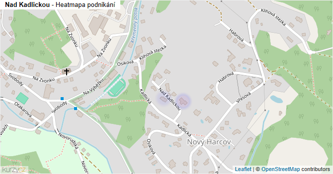 Nad Kadlickou - mapa podnikání