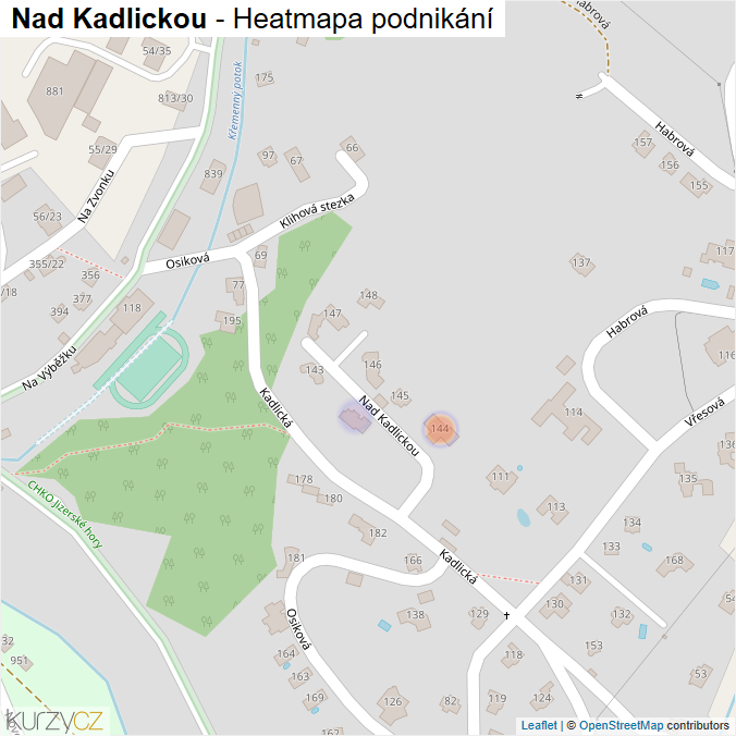 Mapa Nad Kadlickou - Firmy v ulici.