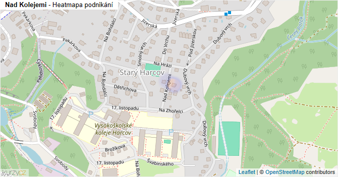 Nad Kolejemi - mapa podnikání