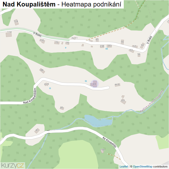 Mapa Nad Koupalištěm - Firmy v ulici.