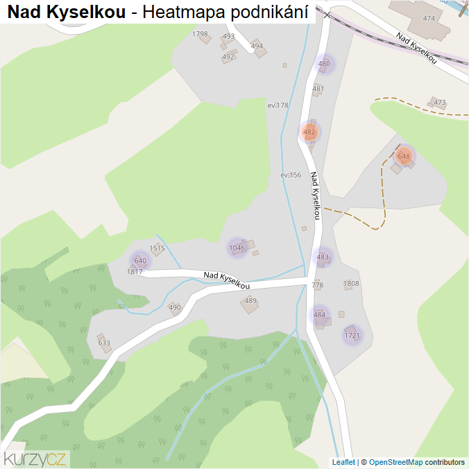 Mapa Nad Kyselkou - Firmy v ulici.