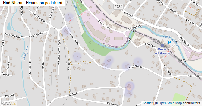 Nad Nisou - mapa podnikání