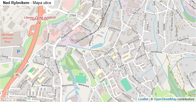 Nad Rybníkem - mapa ulice