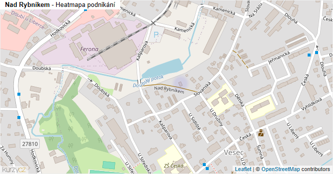 Nad Rybníkem - mapa podnikání