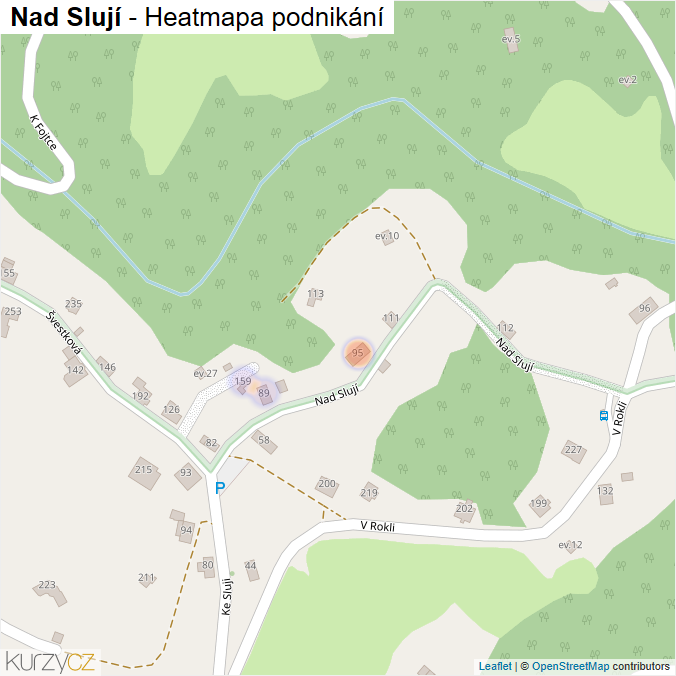 Mapa Nad Slují - Firmy v ulici.