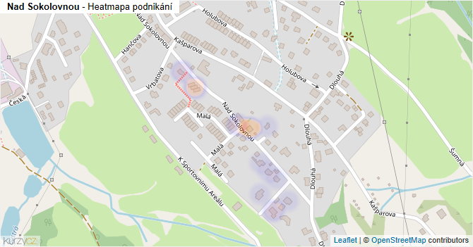 Nad Sokolovnou - mapa podnikání