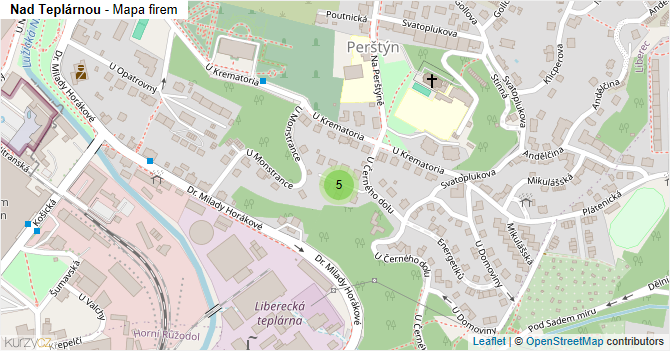 Nad Teplárnou - mapa firem