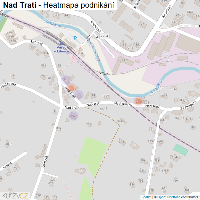 Mapa Nad Tratí - Firmy v ulici.