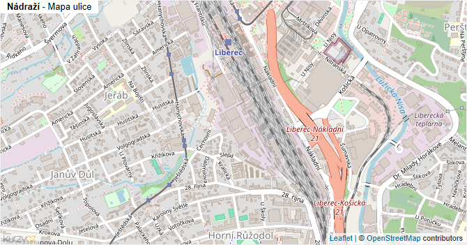 Nádraží - mapa ulice