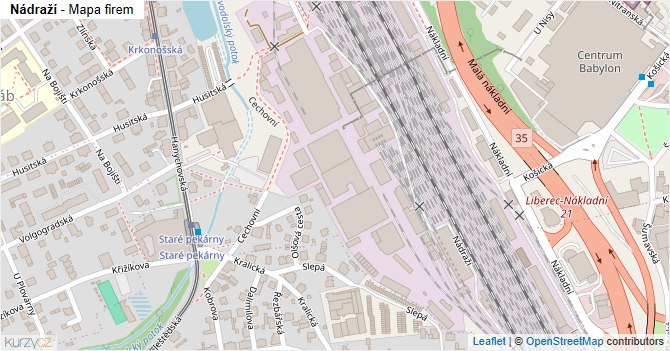 Nádraží - mapa firem