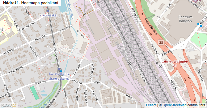 Nádraží - mapa podnikání