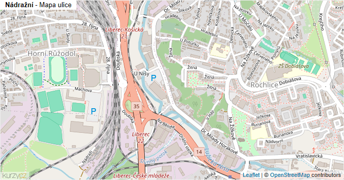 Nádražní - mapa ulice