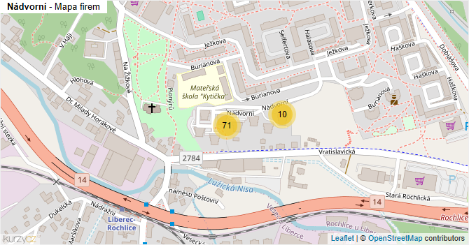 Nádvorní - mapa firem