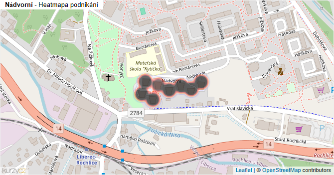 Nádvorní - mapa podnikání