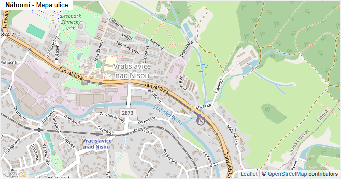 Náhorní - mapa ulice