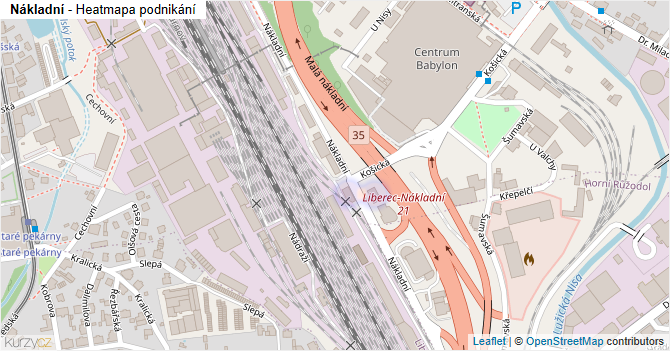 Nákladní - mapa podnikání