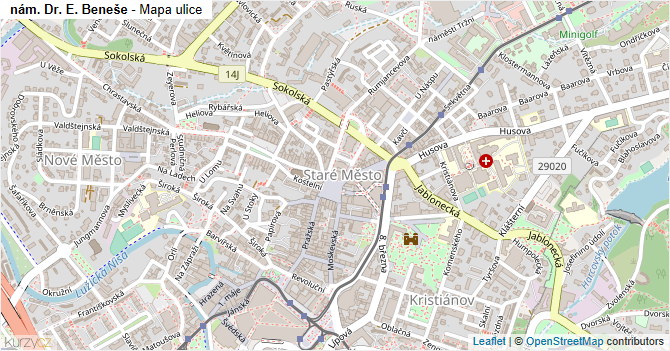 nám. Dr. E. Beneše - mapa ulice