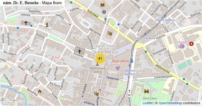nám. Dr. E. Beneše - mapa firem