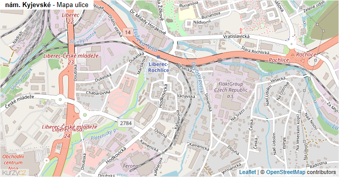nám. Kyjevské - mapa ulice