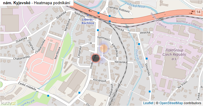 nám. Kyjevské - mapa podnikání