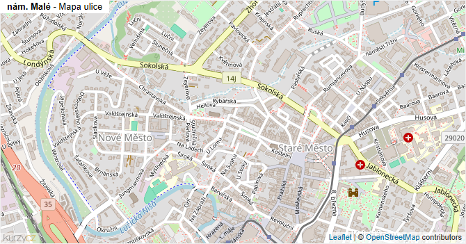 nám. Malé - mapa ulice