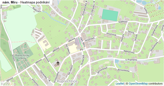 nám. Míru - mapa podnikání