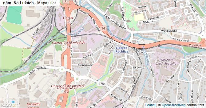 nám. Na Lukách - mapa ulice