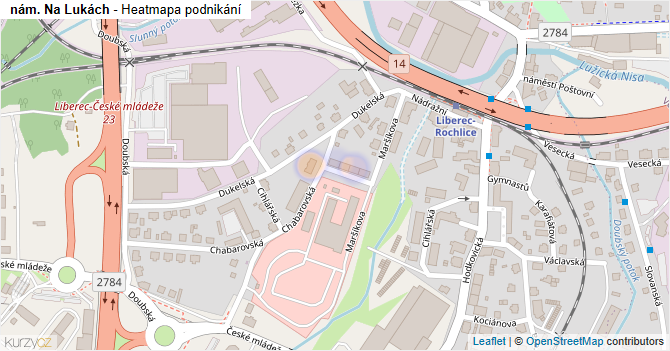 nám. Na Lukách - mapa podnikání