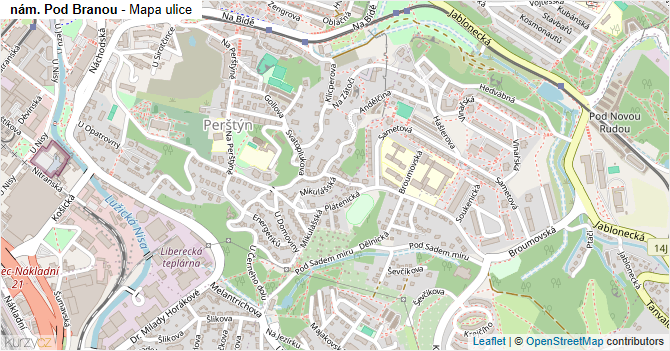 nám. Pod Branou - mapa ulice