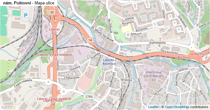 nám. Poštovní - mapa ulice