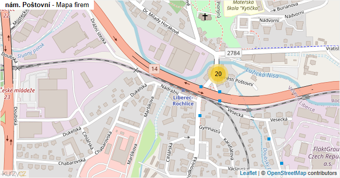 nám. Poštovní - mapa firem