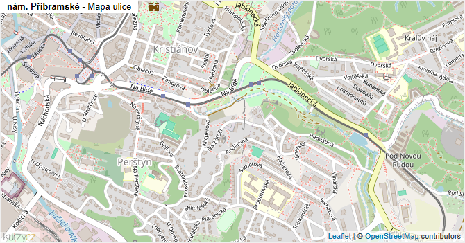 nám. Příbramské - mapa ulice