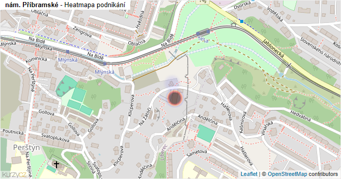 nám. Příbramské - mapa podnikání