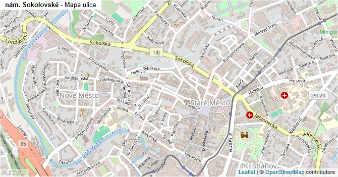 nám. Sokolovské - mapa ulice