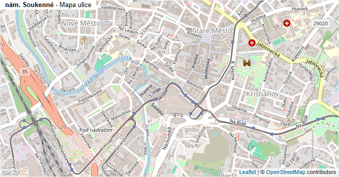 nám. Soukenné - mapa ulice